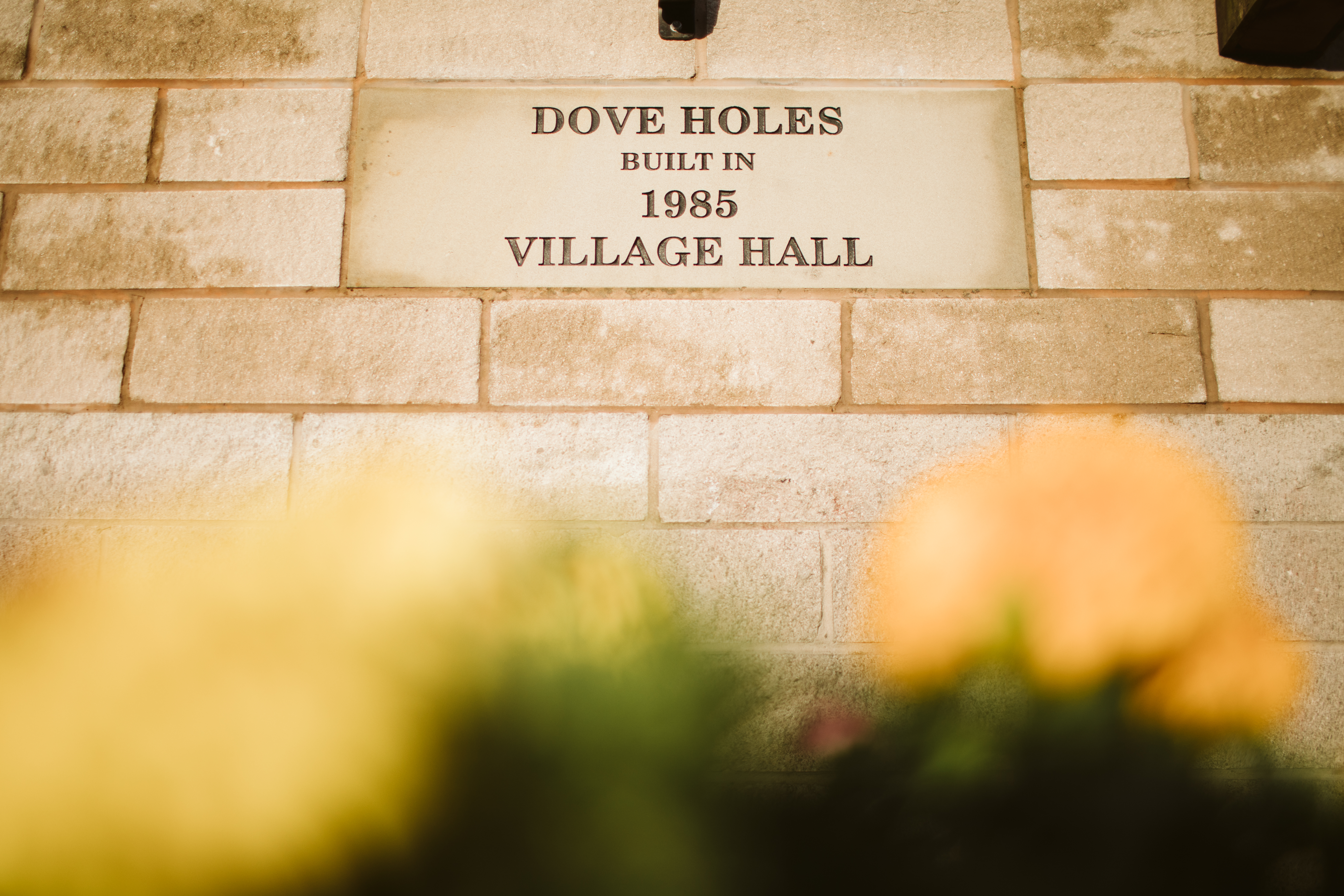 Dove Holes Village Hall stone plaque